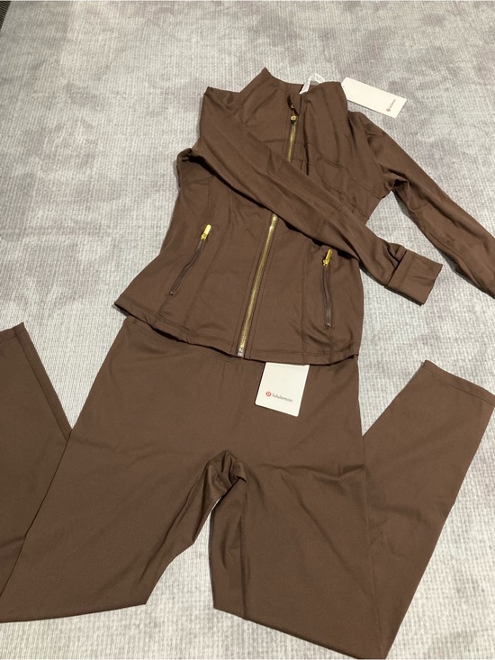 lululemon athletica Jackets & Blazers - lululemon athletica Brown Zip Jacket & Matching Leggings Set
